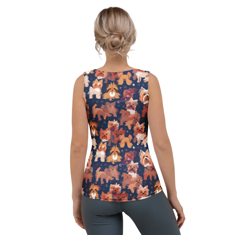 Midnight Mutt Garden on Women's Tank Top — Back