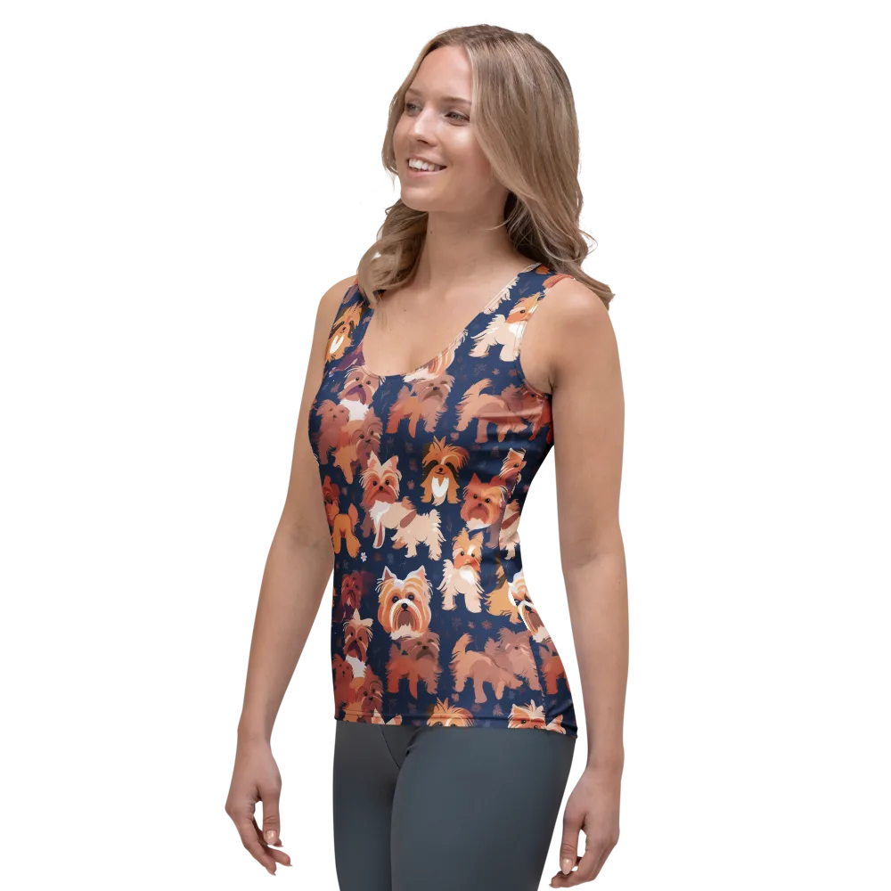 Midnight Mutt Garden on Women's Tank Top — Left Front