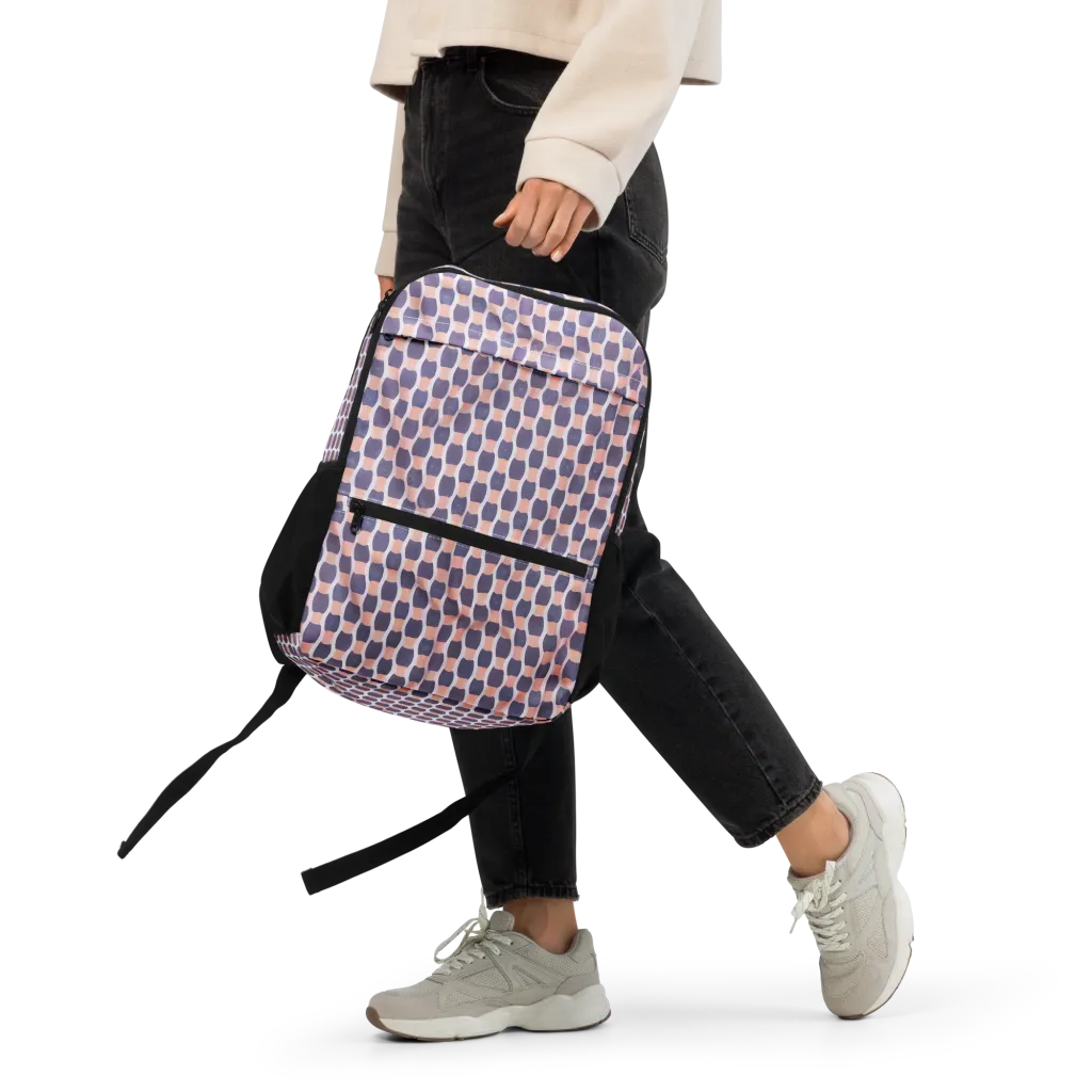 Indigo Blush Mosaic on Utility Backpack — Front