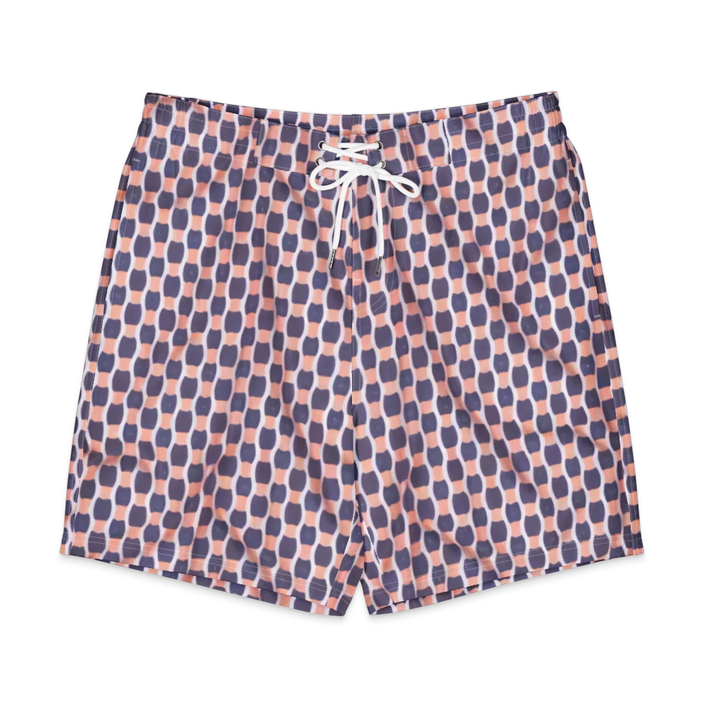 Indigo Blush Mosaic on Men's Board Shorts — Front