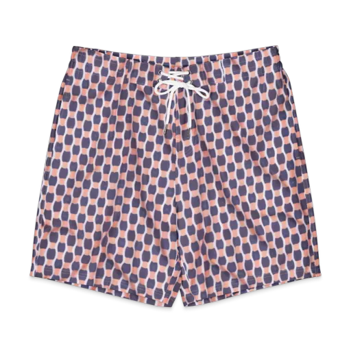 Indigo Blush Mosaic on a Men's Board Shorts