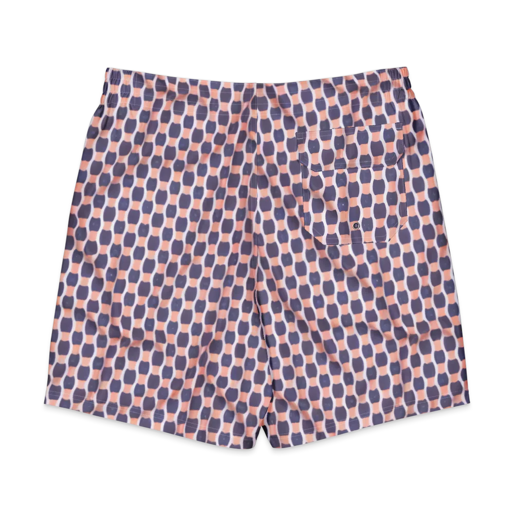Indigo Blush Mosaic on Men's Board Shorts — Back
