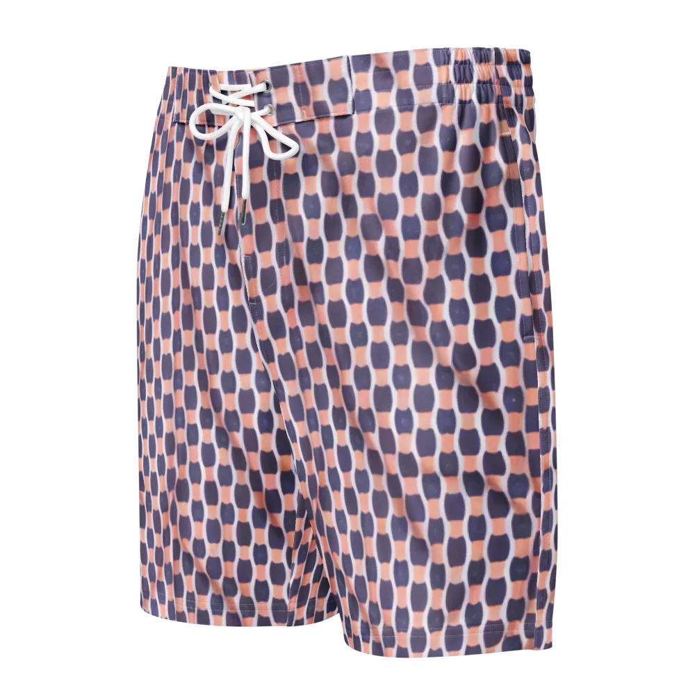 Indigo Blush Mosaic on Men's Board Shorts — Front