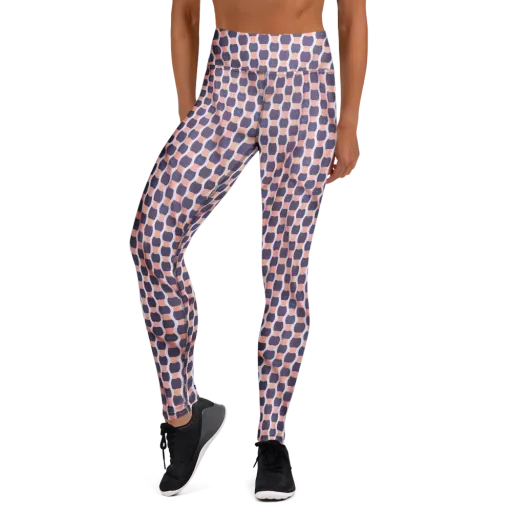 Indigo Blush Mosaic on a Yoga Leggings