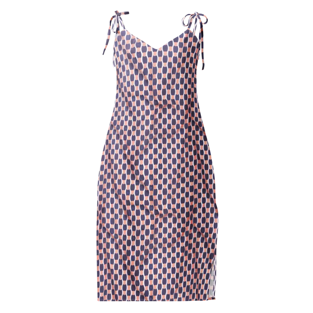 Indigo Blush Mosaic on Slip Dress — Front
