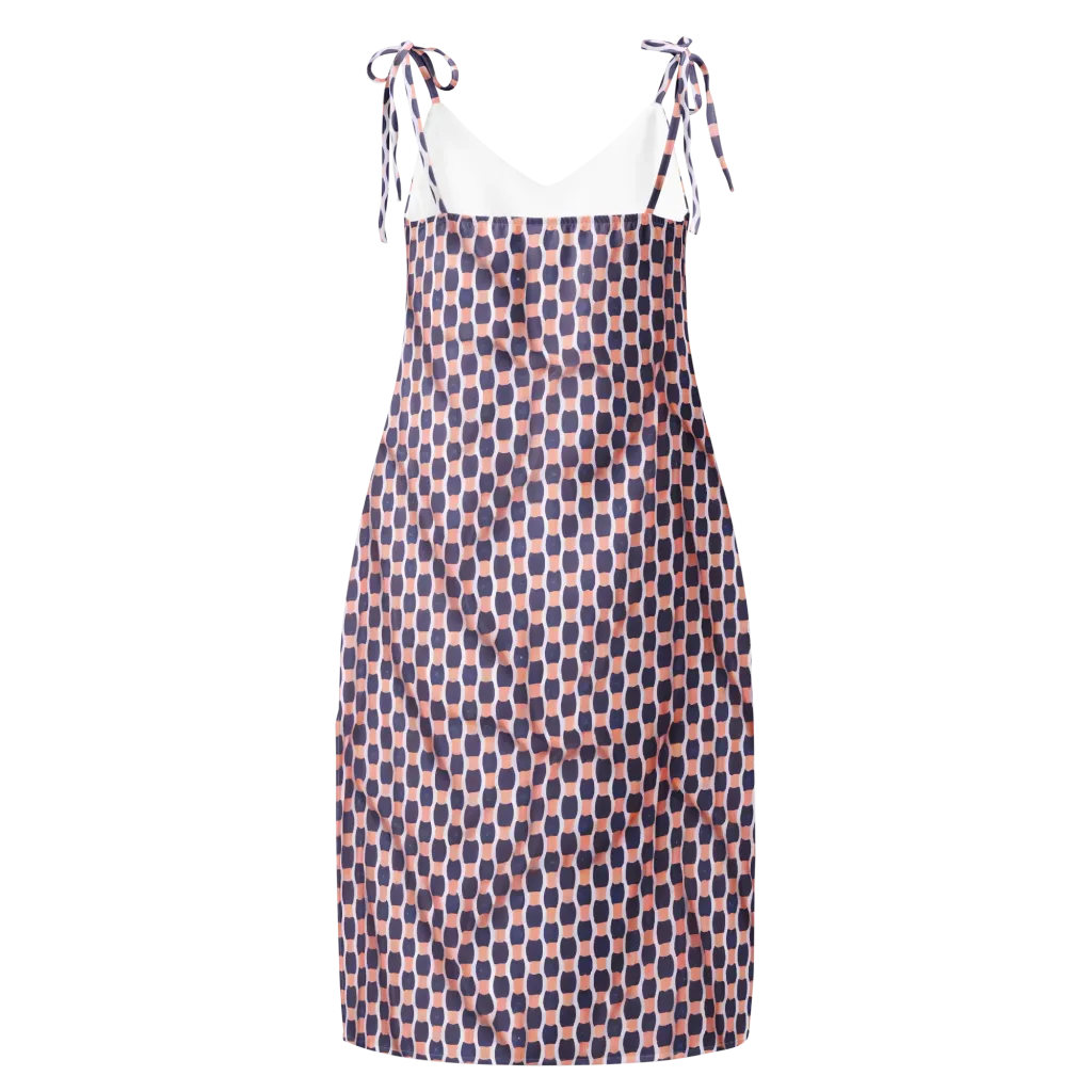 Indigo Blush Mosaic on Slip Dress — Back