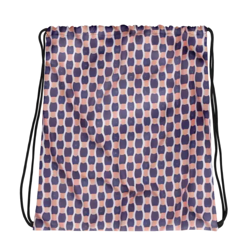 Indigo Blush Mosaic on a Drawstring Bag