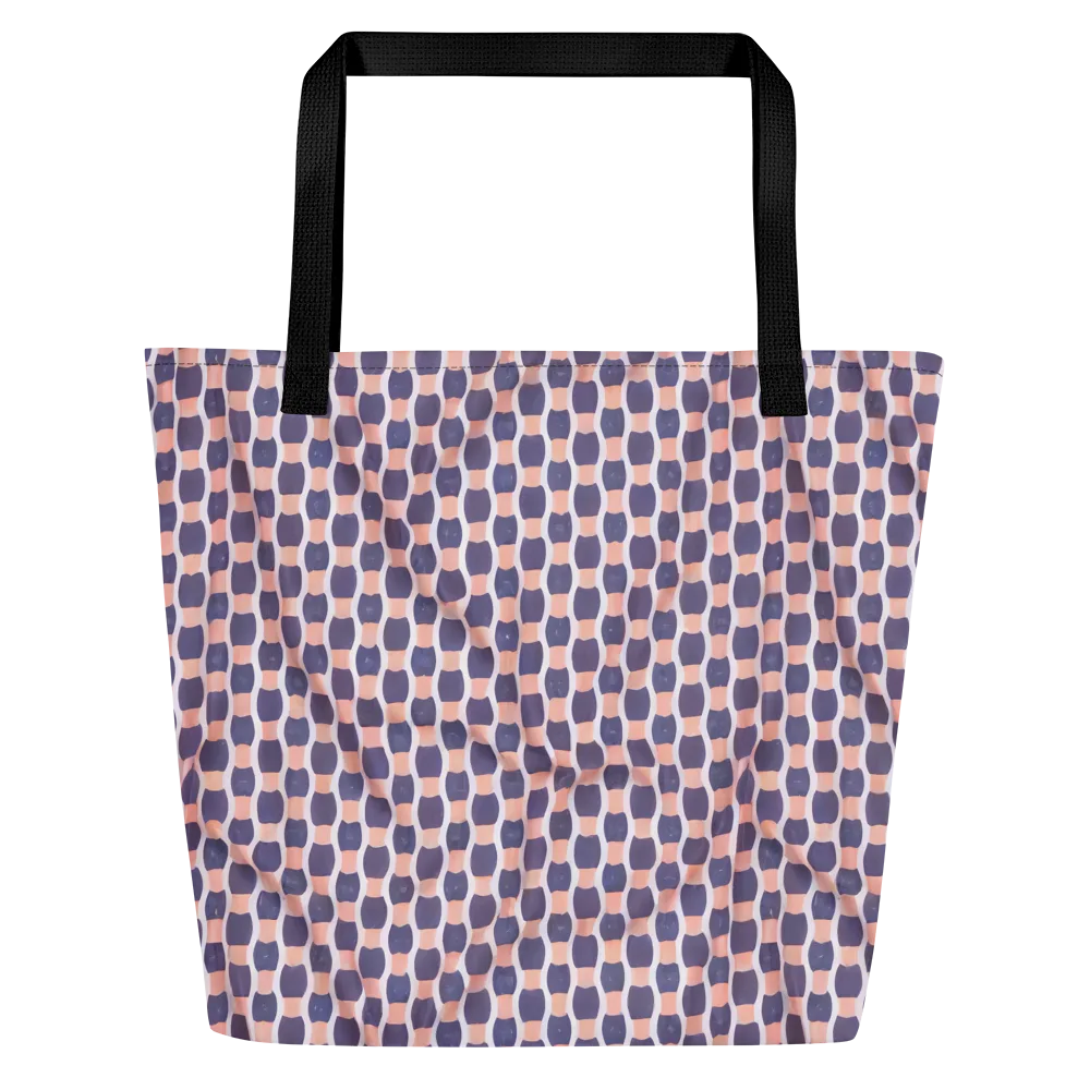 Indigo Blush Mosaic on Large Tote Bag W/ Pocket — Front