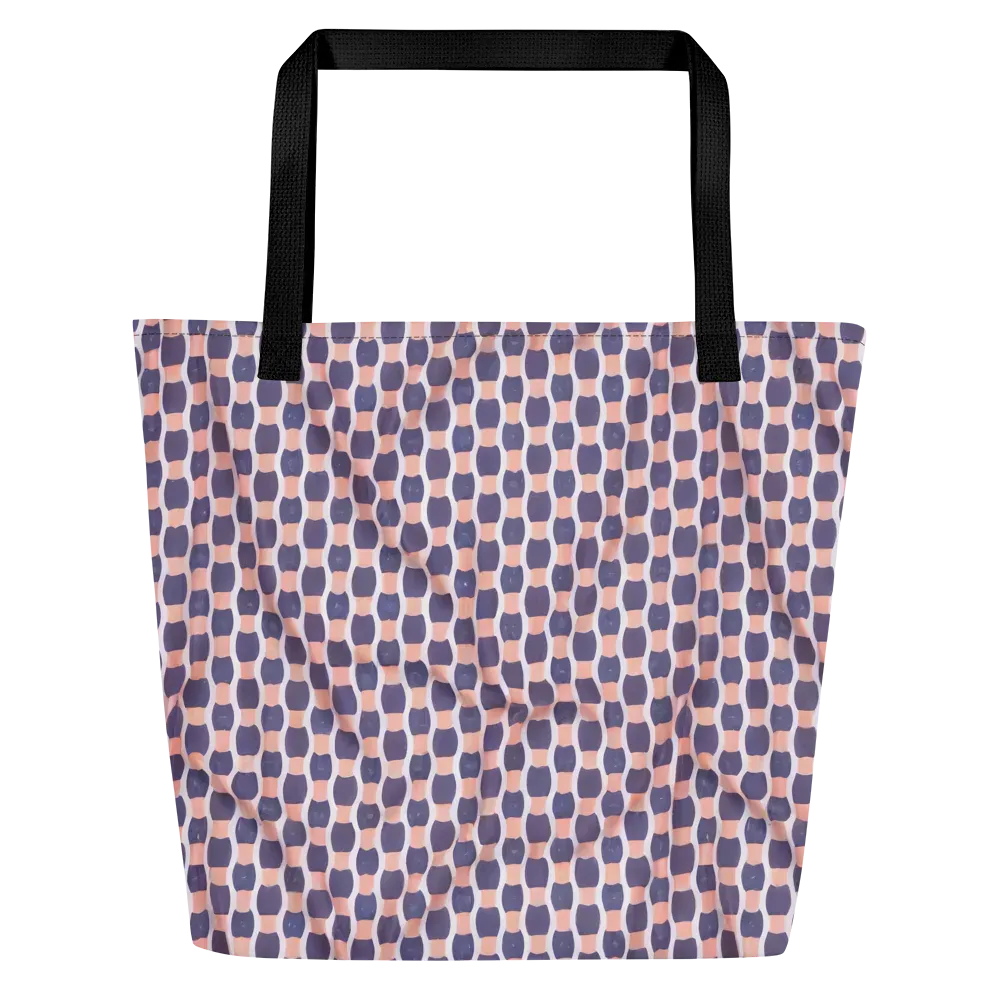Indigo Blush Mosaic on Large Tote Bag W/ Pocket — Front