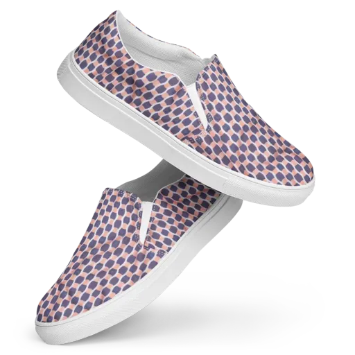 Indigo Blush Mosaic on a Women's Slip-On Canvas Shoes