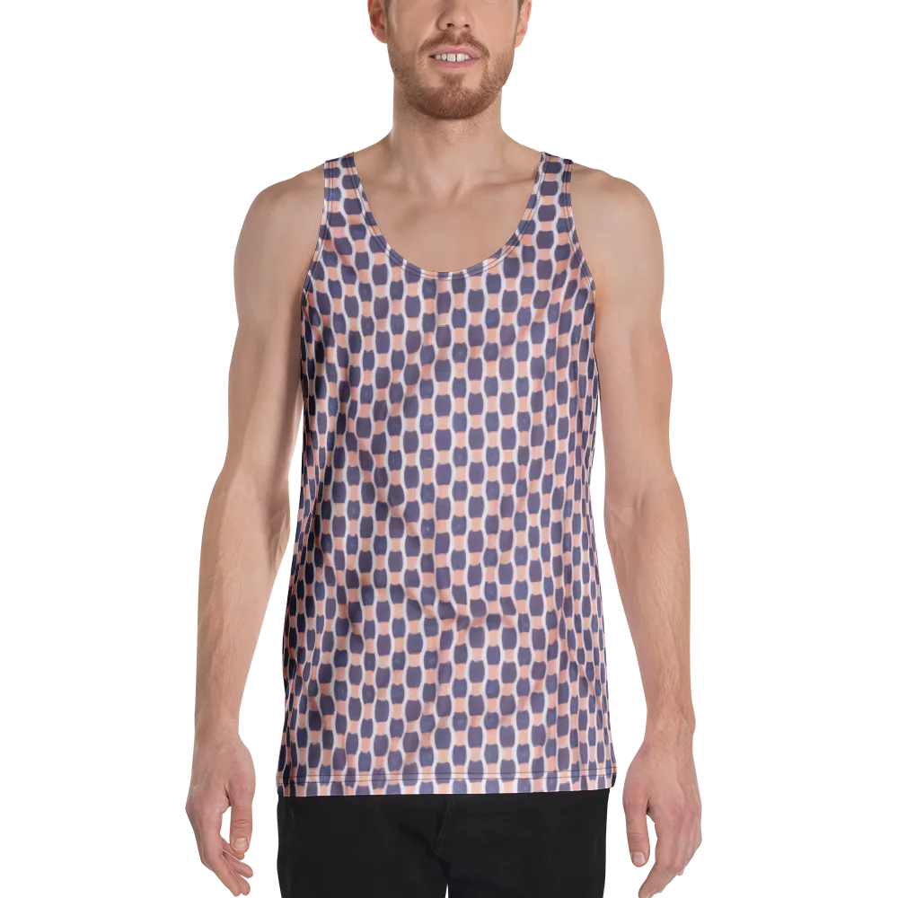 Indigo Blush Mosaic on Men's Tank Top — Front