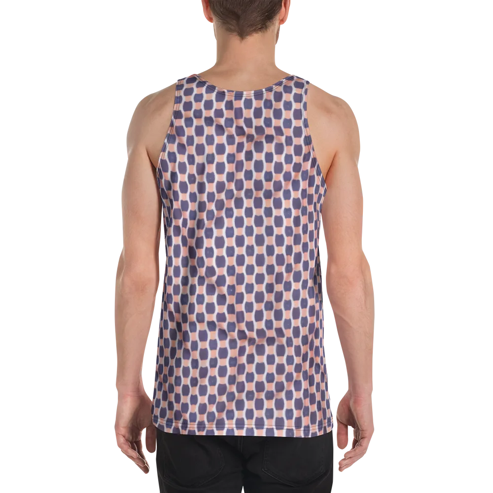 Indigo Blush Mosaic on Men's Tank Top — Back
