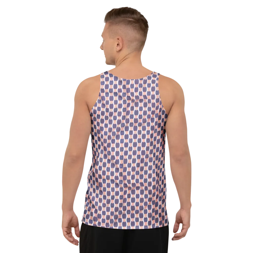 Indigo Blush Mosaic on Men's Tank Top — Back