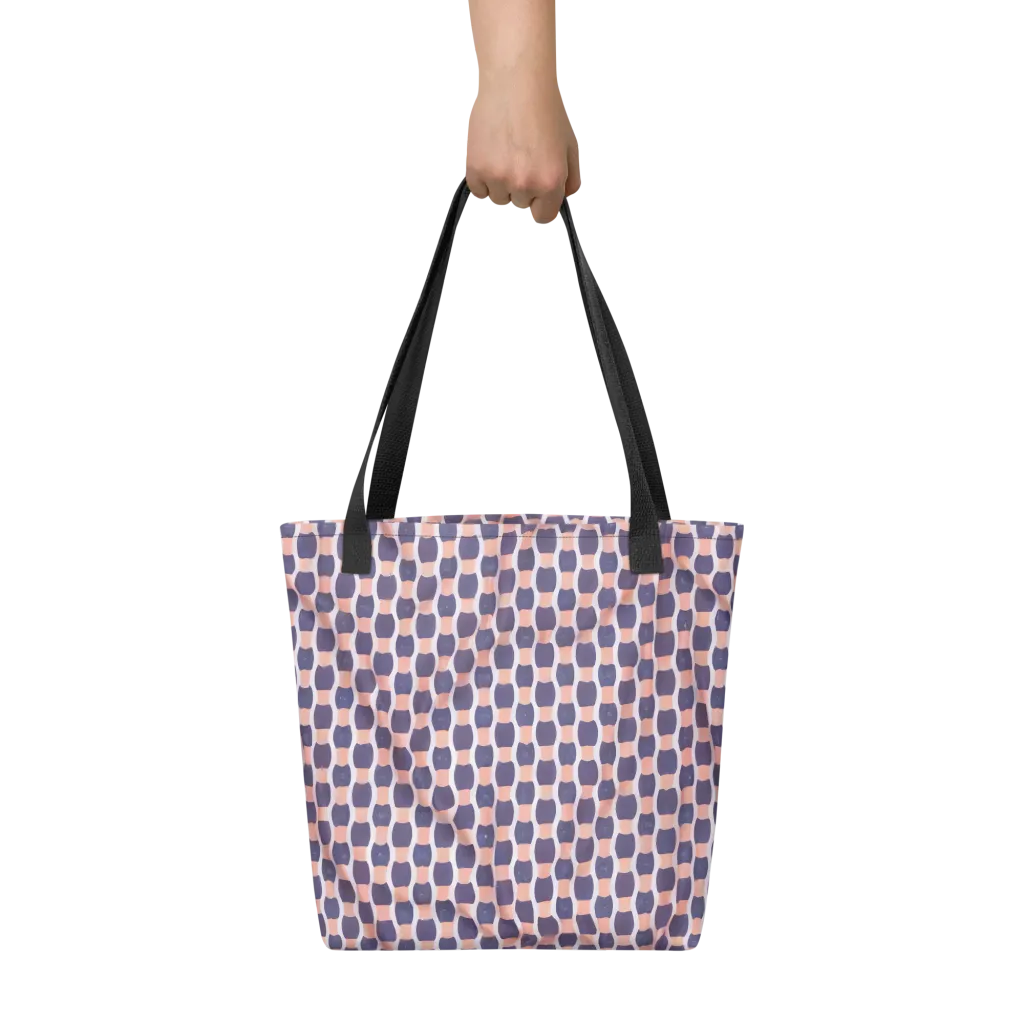 Indigo Blush Mosaic on Tote Bag — Front