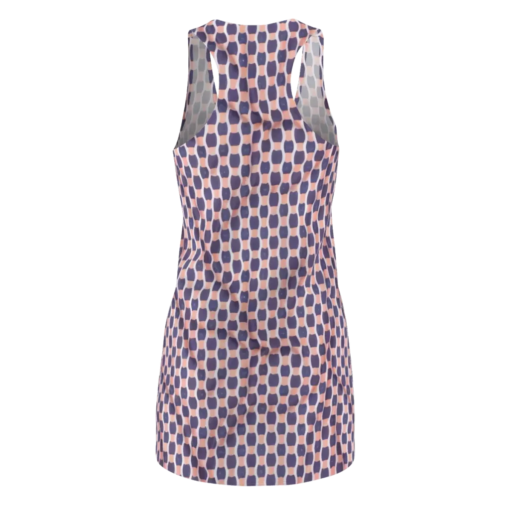 Indigo Blush Mosaic on Racerback Dress — Back