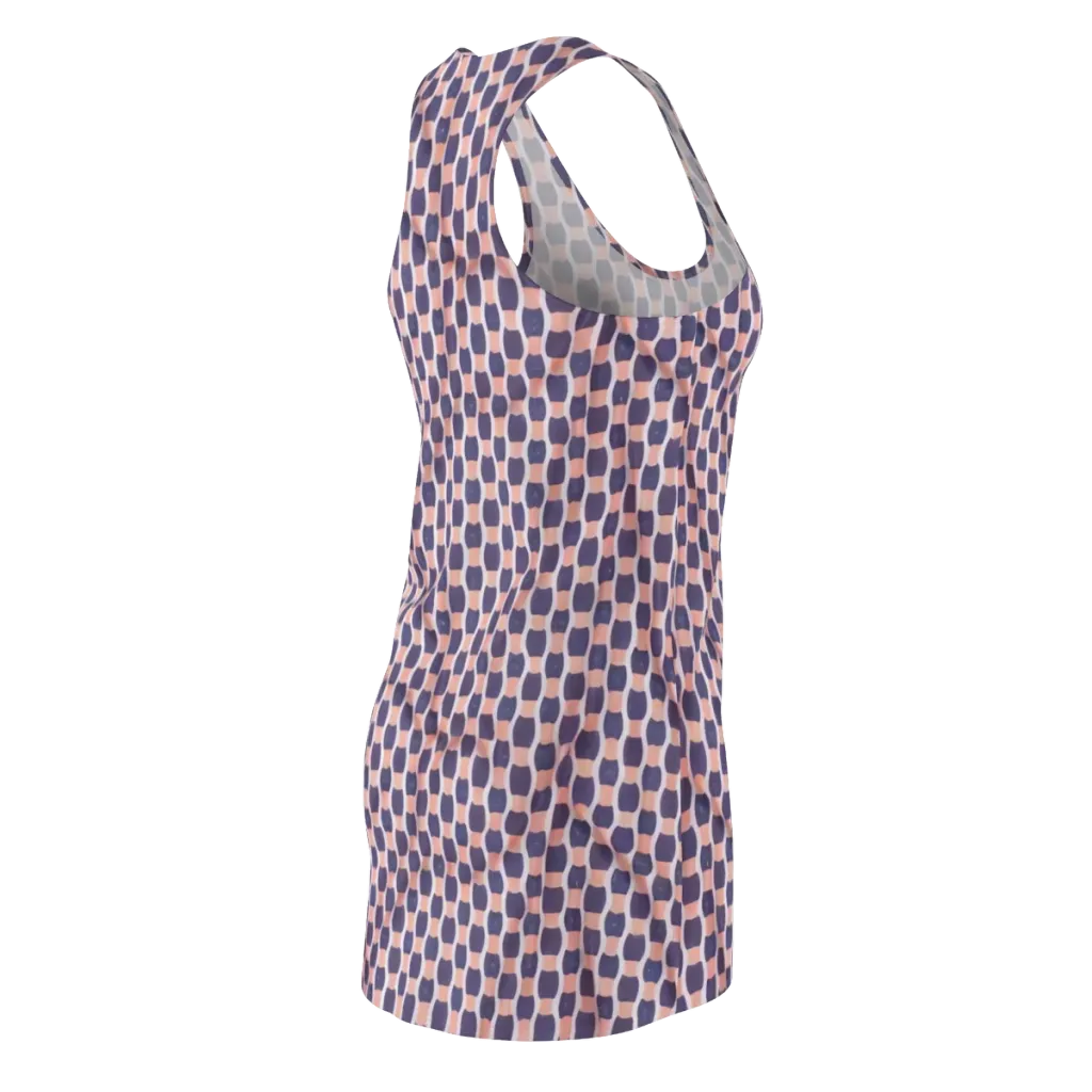 Indigo Blush Mosaic on Racerback Dress — Back Side