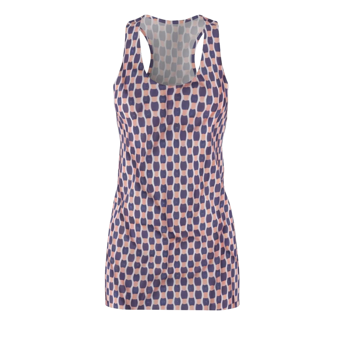 Indigo Blush Mosaic on Racerback Dress — Front