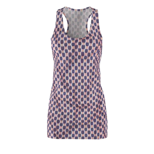 Indigo Blush Mosaic on a Racerback Dress