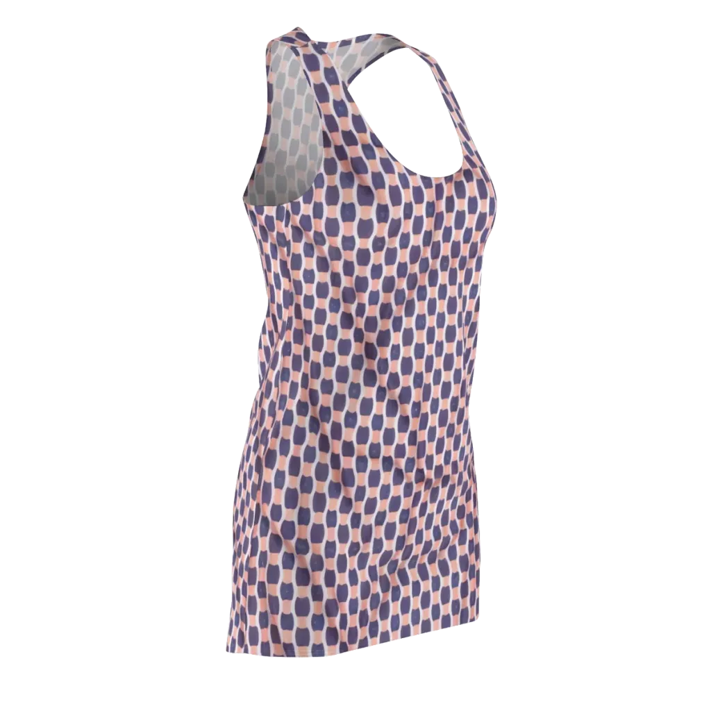 Indigo Blush Mosaic on Racerback Dress — Front Side