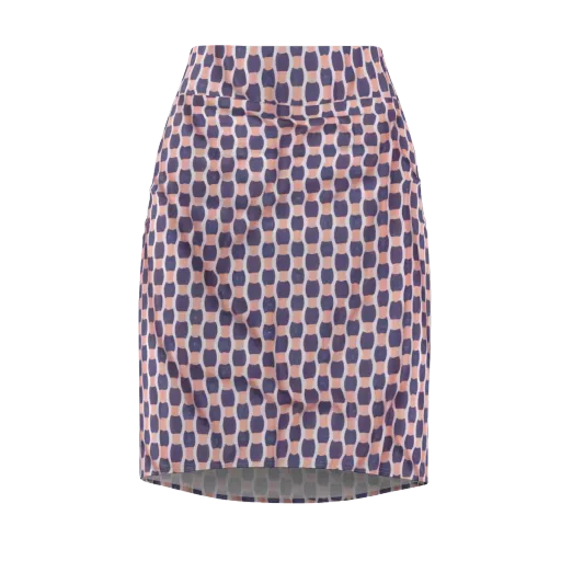 Indigo Blush Mosaic on a Pencil Skirt