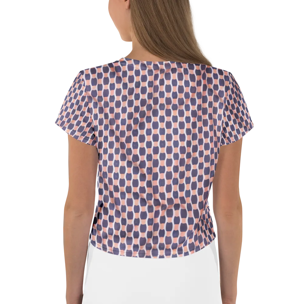 Indigo Blush Mosaic on Crop Tee — Back