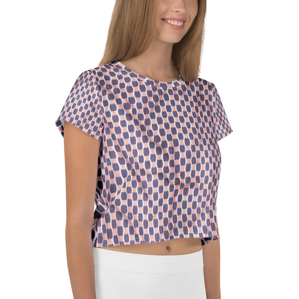 Indigo Blush Mosaic on Crop Tee — Right