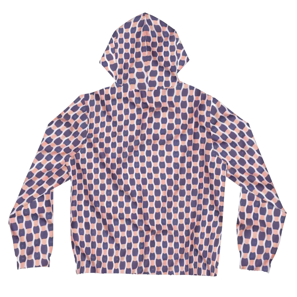 Indigo Blush Mosaic on Women's Full-Zip Hoodie — Back