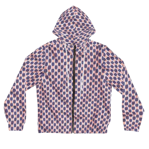 Indigo Blush Mosaic on a Women's Full-Zip Hoodie