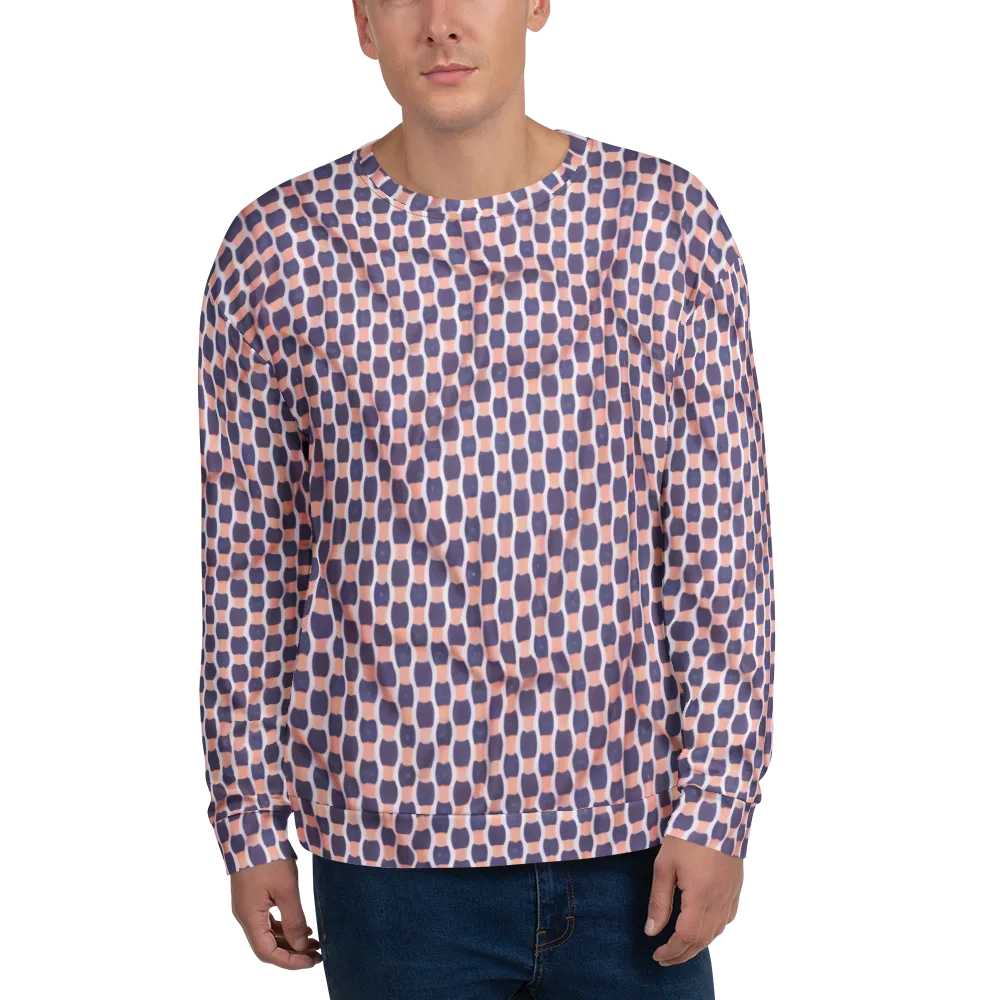 Indigo Blush Mosaic on Sweatshirt — Front