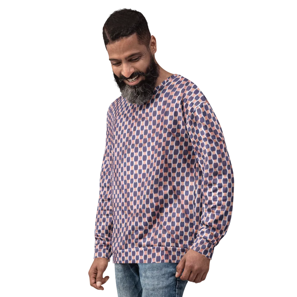 Indigo Blush Mosaic on Sweatshirt — Left Front