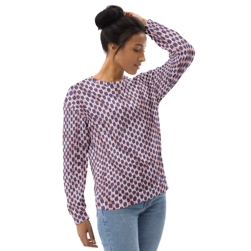 Indigo Blush Mosaic on Sweatshirt — Right Front
