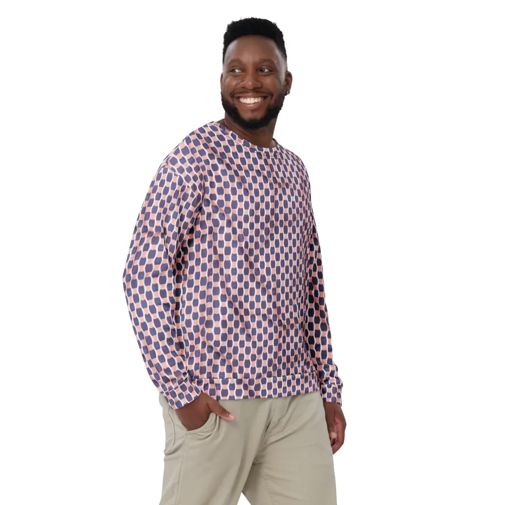 Indigo Blush Mosaic on Sweatshirt — Front