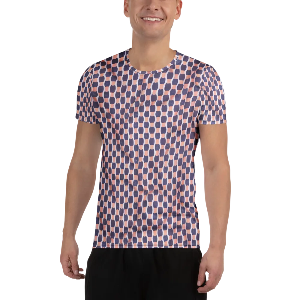 Indigo Blush Mosaic on Men's Athletic T-Shirt — Front