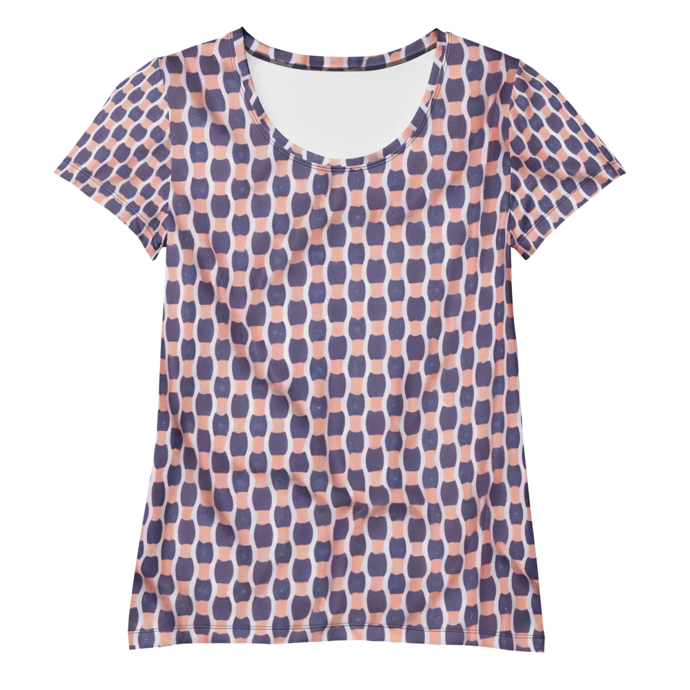 Indigo Blush Mosaic on Women's Athletic T-Shirt — Front