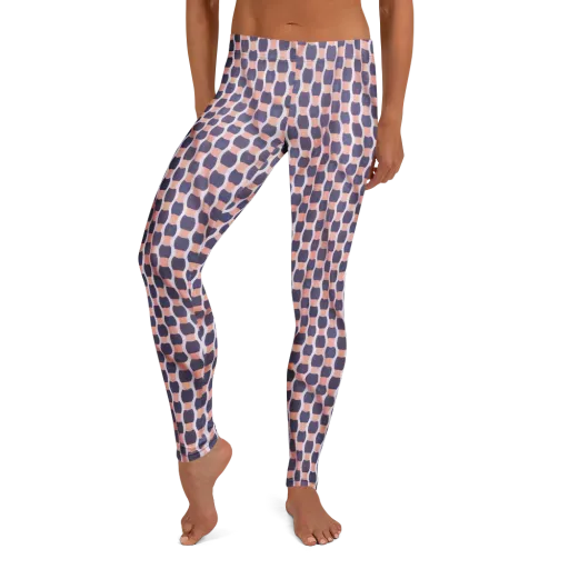 Indigo Blush Mosaic on a Leggings