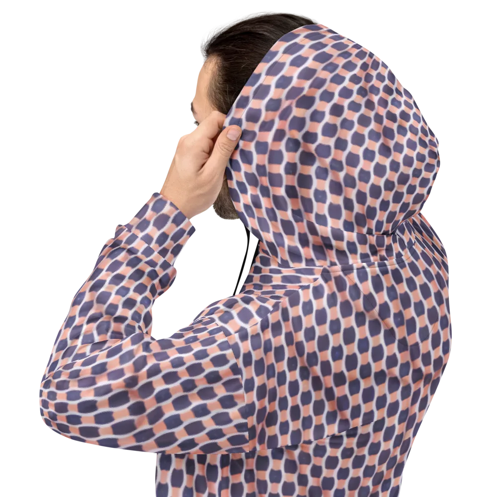 Indigo Blush Mosaic on Hoodie — Back