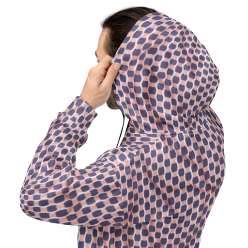 Indigo Blush Mosaic on a Hoodie