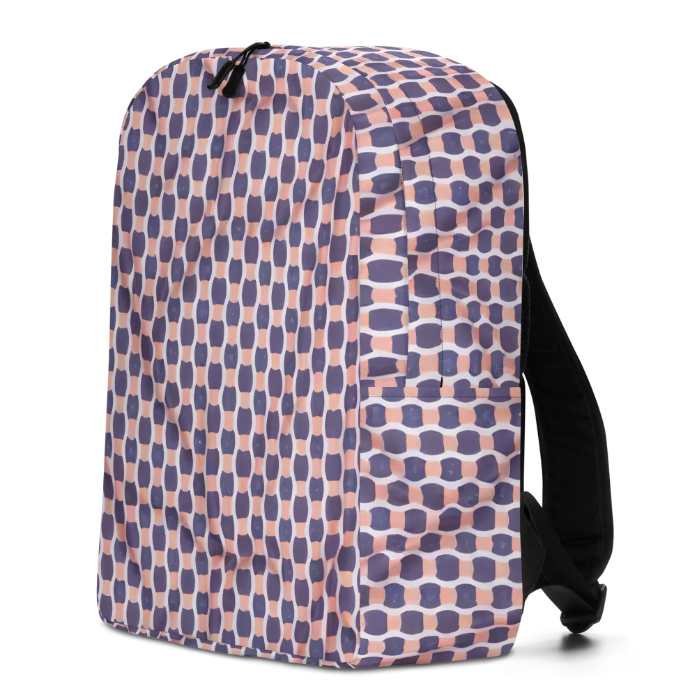 Indigo Blush Mosaic on Minimalist Backpack — Left