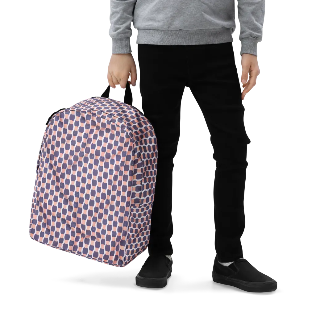 Indigo Blush Mosaic on Minimalist Backpack — Zoomed-in