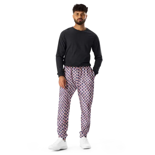 Indigo Blush Mosaic on a Men's Joggers