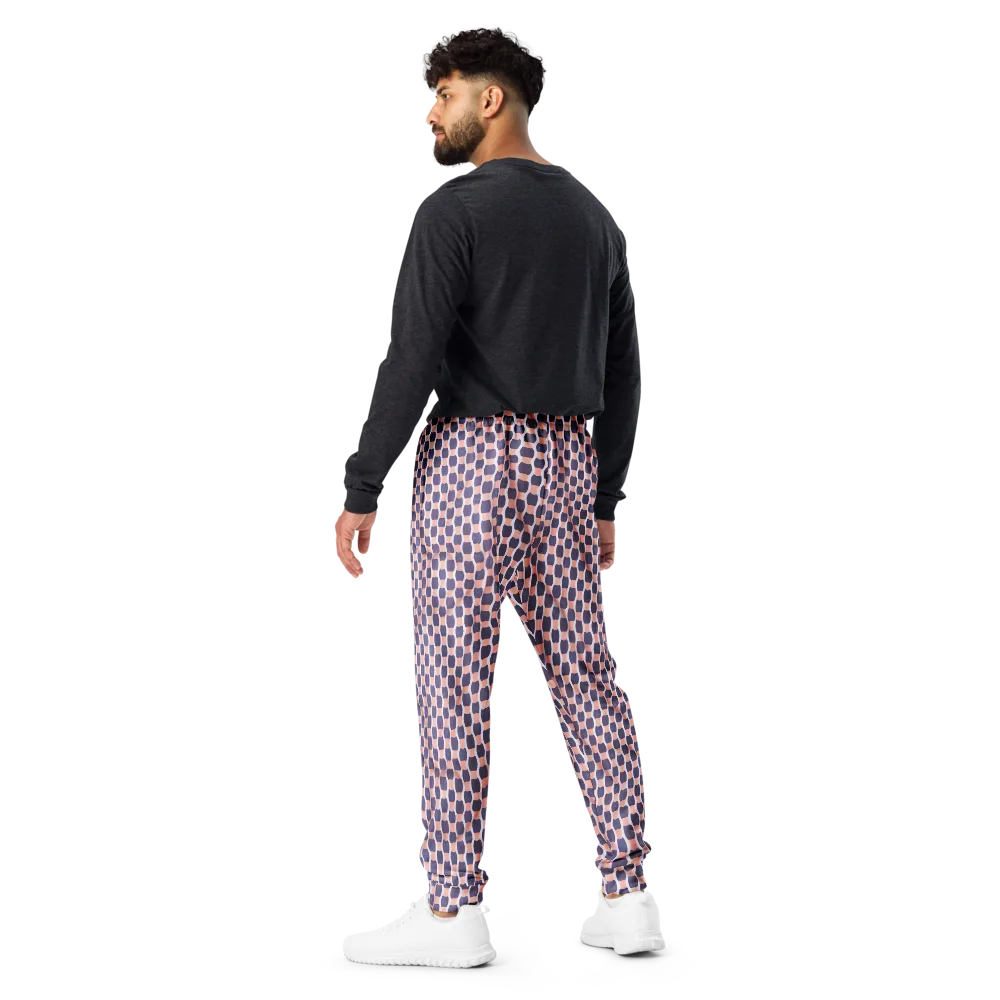 Indigo Blush Mosaic on Men's Joggers — Back