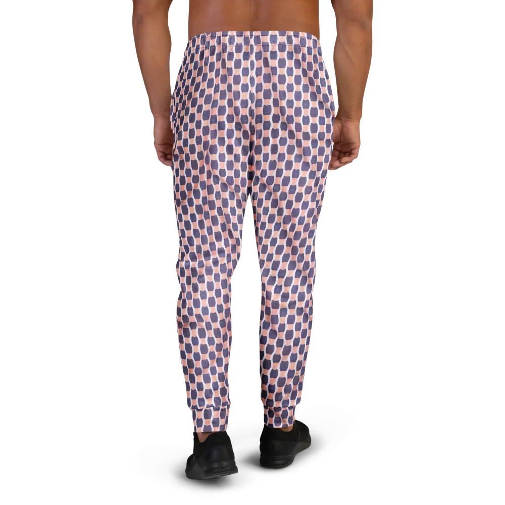Indigo Blush Mosaic on Men's Joggers — Back