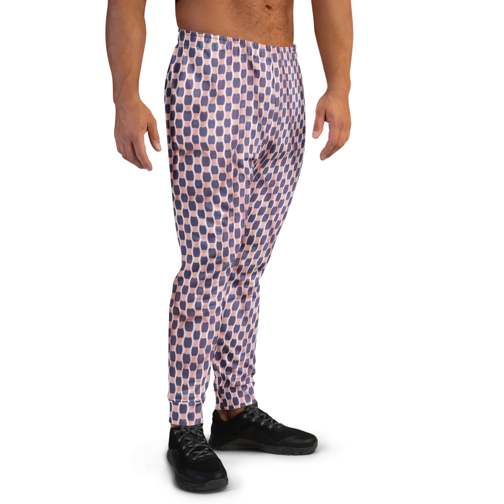 Indigo Blush Mosaic on Men's Joggers — Right