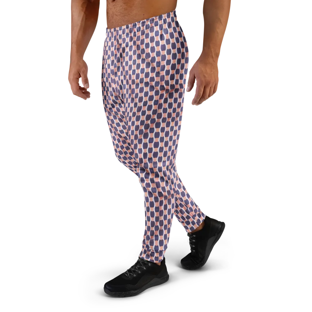 Indigo Blush Mosaic on Men's Joggers — Left