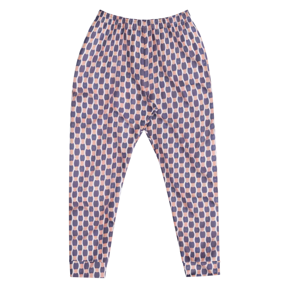 Indigo Blush Mosaic on Men's Joggers — Front