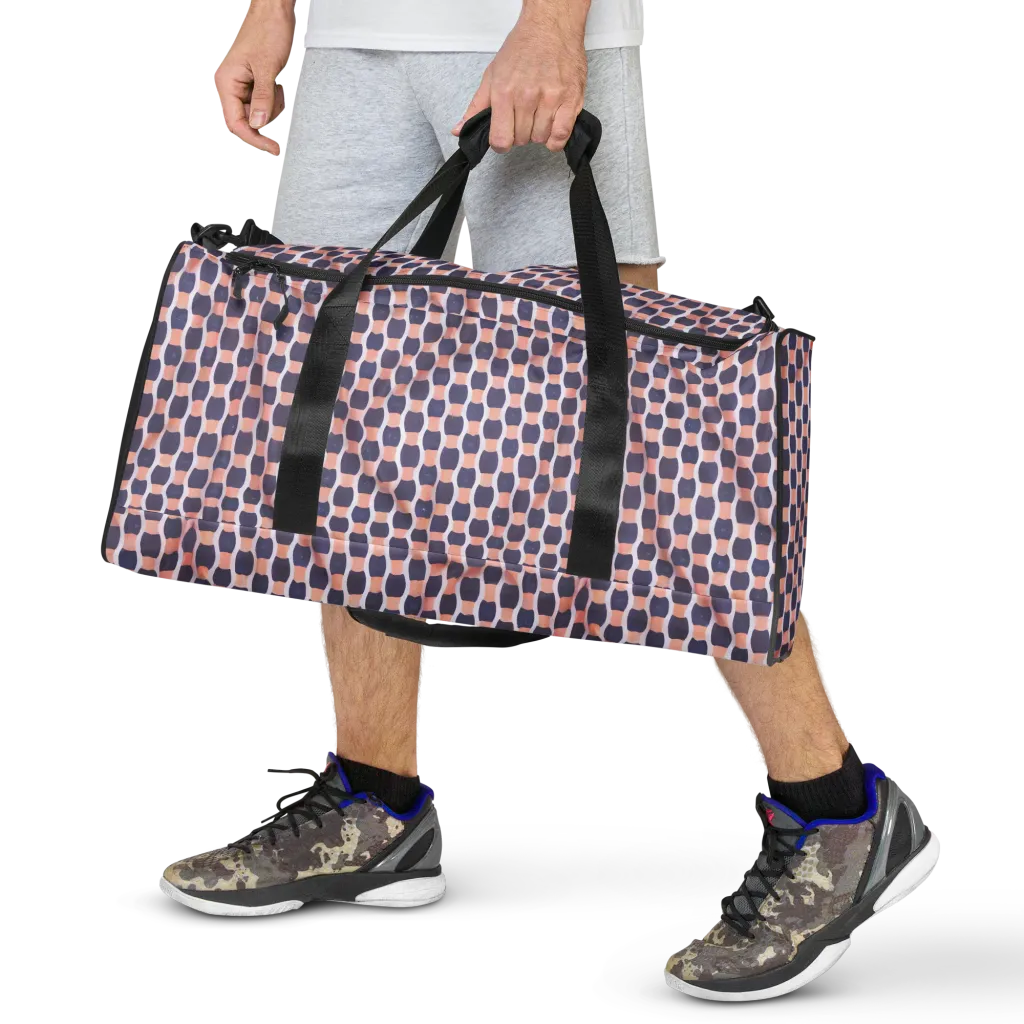 Indigo Blush Mosaic on Duffle Bag — Front