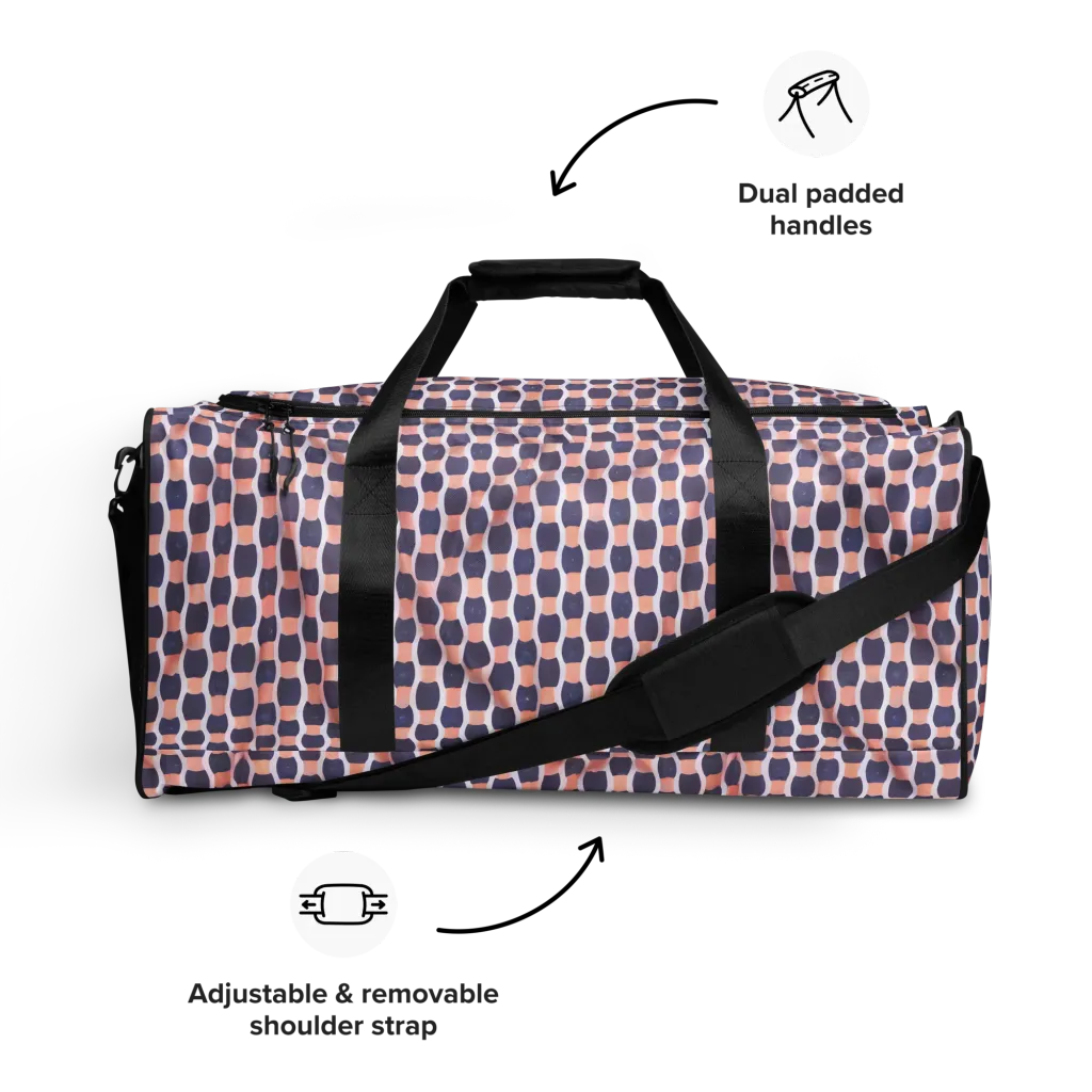 Indigo Blush Mosaic on Duffle Bag — Front