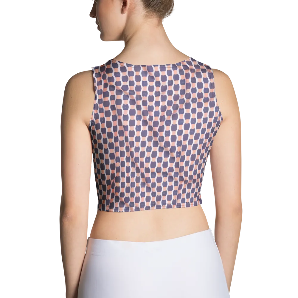 Indigo Blush Mosaic on Crop Top — Back