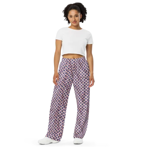 Indigo Blush Mosaic on a Wide-Leg Pants