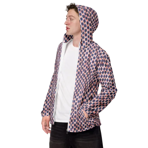 Indigo Blush Mosaic on a Men's Windbreaker